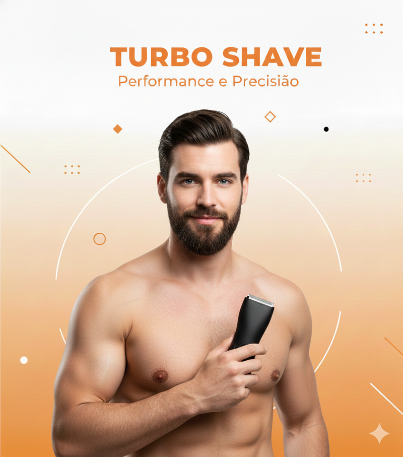 Barbeador elétrico TurboShave – desempenho máximo, pele sempre lisa